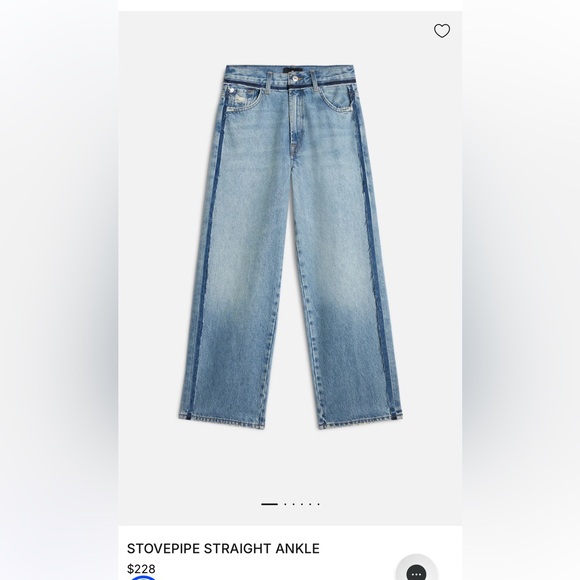 NWT 7 FOR ALL MANKIND STOVEPIPE STRAIGHT ANKLE MSRP $228